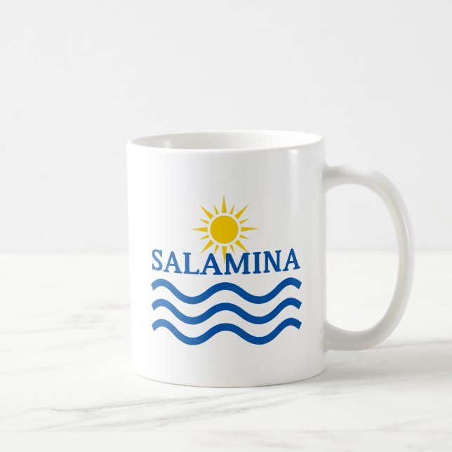 Caneca De Café GRÉCIA SALAMINA, ondas Sun (Direita)