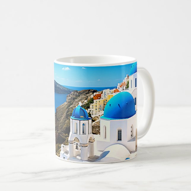 Caneca De Café Grécia Santorini (Frente Esquerda)