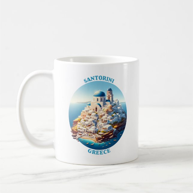 Caneca De Café Grécia Santorini Europa (Esquerda)