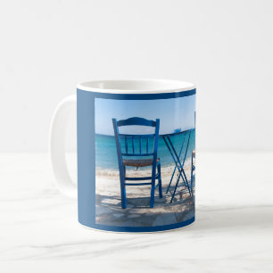 Caneca De Café Grécia taverna foto azul e branco