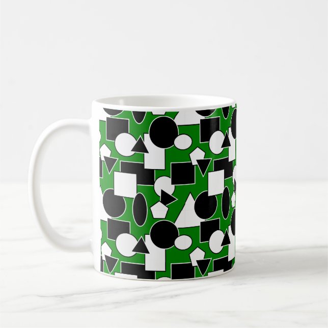 Caneca De Café Green Bauhaus Collage (Esquerda)