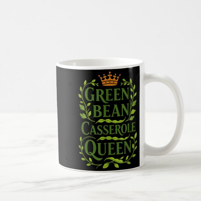 Caneca De Café Green Bean Cerole Queen Funny Holiday Cooking Chri (Direita)
