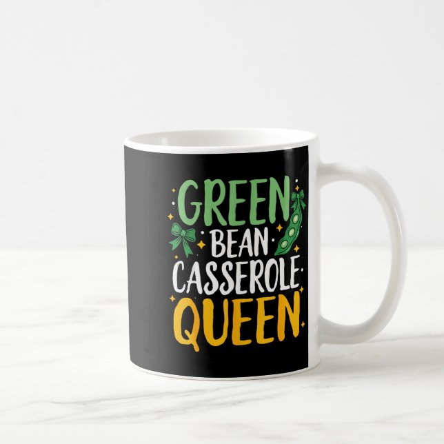 Caneca De Café Green Bean Cerole Queen Kitchen Funny Thanksgiving (Direita)