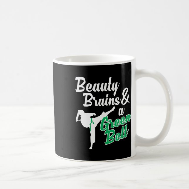 Caneca De Café Green Belt Taekwondo Artes Marciais Engraçado Judo (Direita)