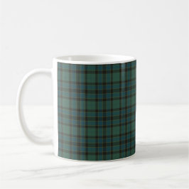 Caneca De Café Green Blue Plaid Tartan Style Traditional