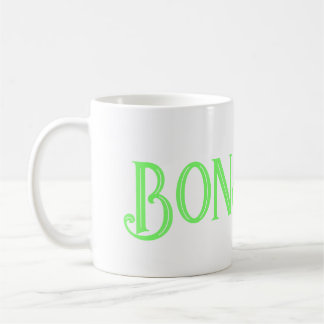 Caneca De Café Green Bonjour White Coffee Mug