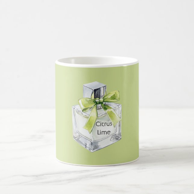 Caneca De Café Green Citrus Lime Fruit Perfume Bottle Bow (Centro)