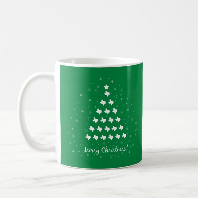Caneca De Café Green Elegant Texas Christmas Tree Coffee Mug (Esquerda)