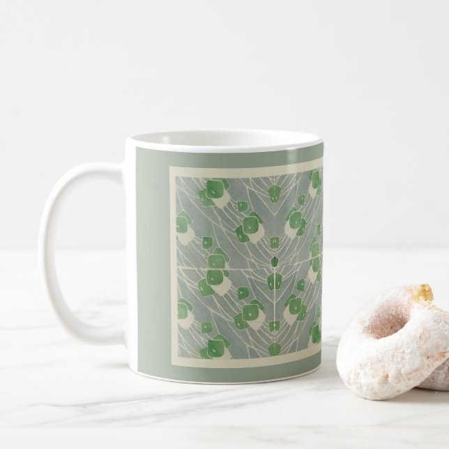 Caneca De Café Green Geométrico 1915 Hannah Borger Overbeck (Com Donut)