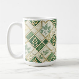 CANECA DE CAFÉ GREEN & GOLD IRISH BRANCHES & VINES