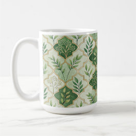 CANECA DE CAFÉ GREEN & GOLD IRISH BRANCHES & VINES