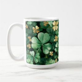 Caneca De Café Green Gold Shamrocks St. Patrick's Day  