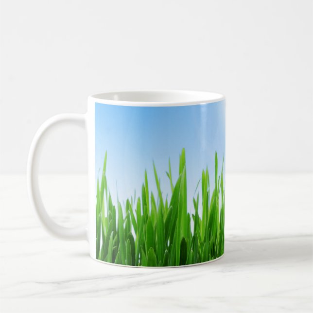 Caneca De Café Green Grass Blue Sky Landscape-10826 (Esquerda)
