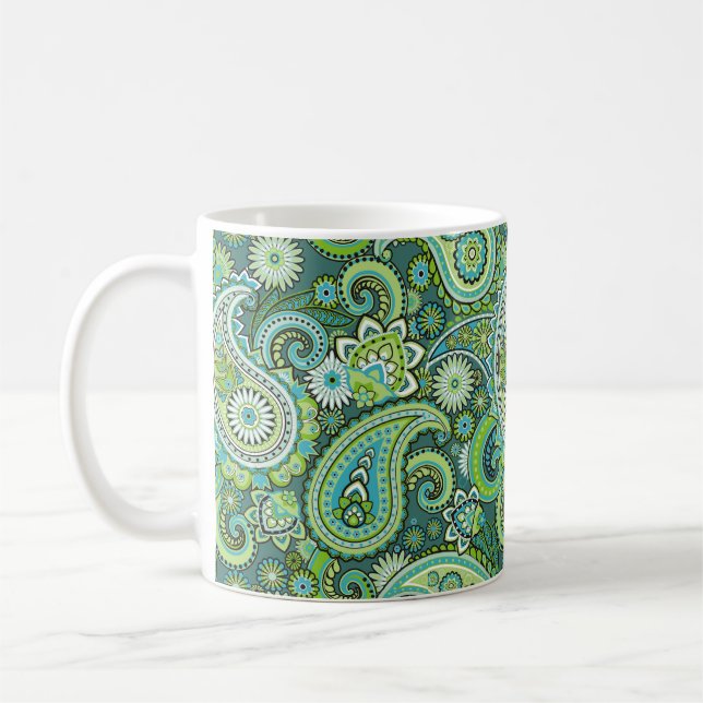 Caneca De Café Green Paisley (Esquerda)