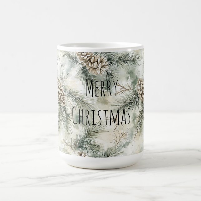 Caneca De Café Green  Pine Cones Christmas (Centro)