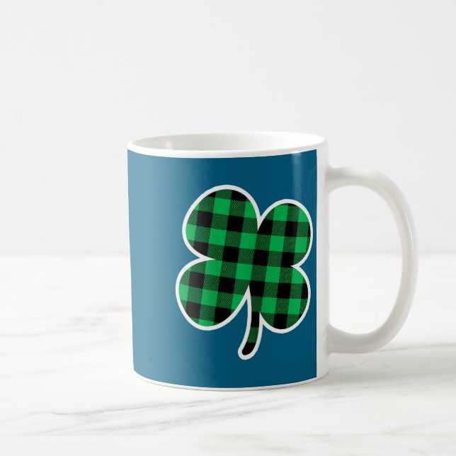 Caneca De Café Green Plaid Clover St Patricks Day Women Shamrock  (Direita)