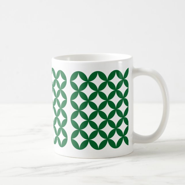 Caneca De Café Green Shippo Pattern Mug - Japonês Tradicional De (Direita)