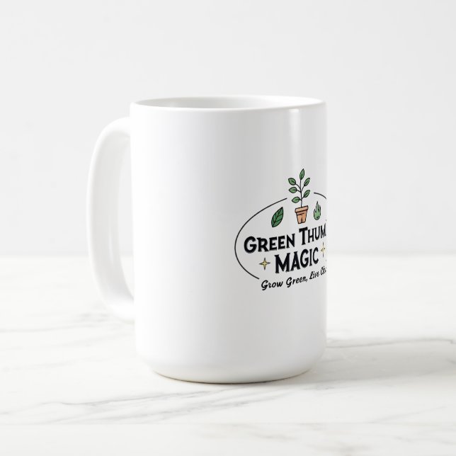 Caneca De Café Green Thumb Magic | Urban Gardening Cofee Mug (Frente Esquerda)