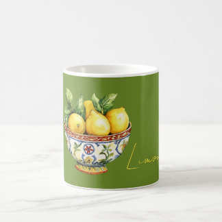 Caneca De Café Green Yellow Lemons Italian Bowl