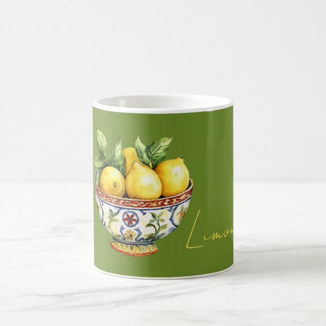 Caneca De Café Green Yellow Lemons Italian Bowl (Centro)