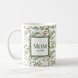 Caneca De Café Greenery e Mãe Rosa
