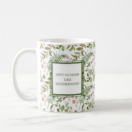 Caneca De Café Greenery e Rosa Engraçados Mamãe Café