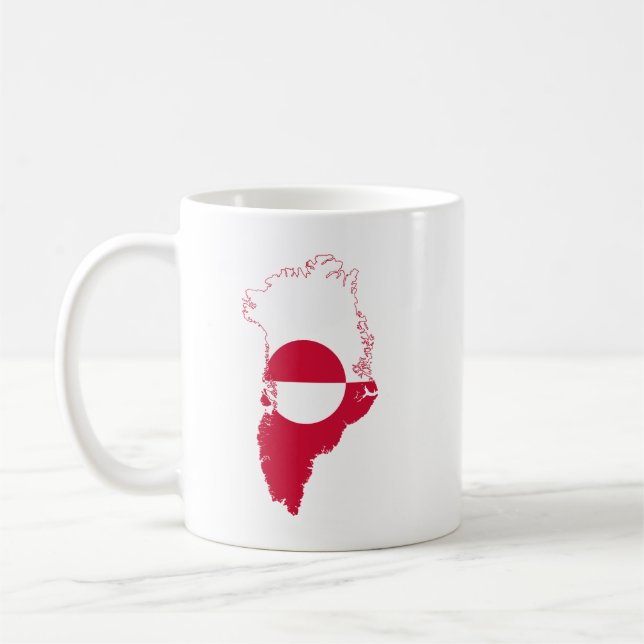 Caneca De Café Greenland- flag in country T-Shirt (Esquerda)