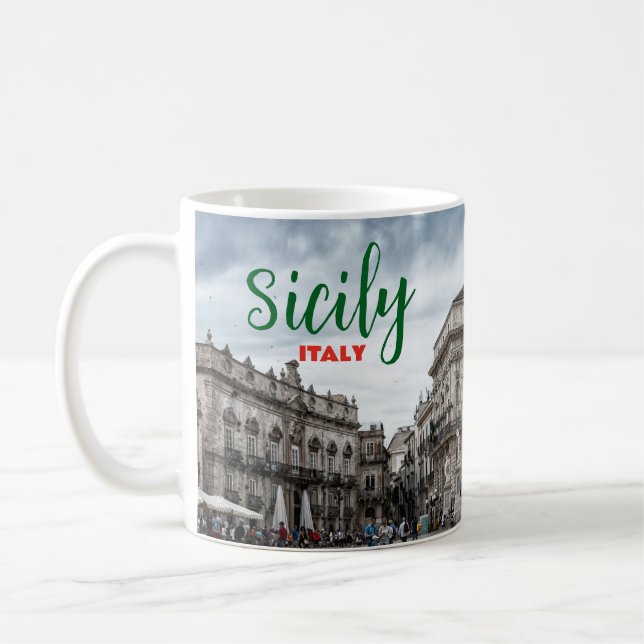 Caneca De Café Greetings from Sicily Italy Coffee Mug Italia (Esquerda)