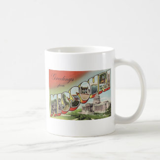 Caneca De Café Greetins tema do vintage da letra de Missouri do