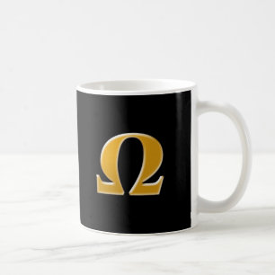 Caneca De Café Grego dourado Omega - símbolo da resistência