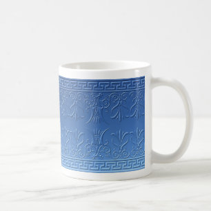 Caneca De Café Grego Kay e Lotus Fllower Blue em azul