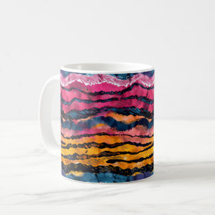 Caneca De Café Grelha-Arco-Íris Tigres-Arco-Aquarela