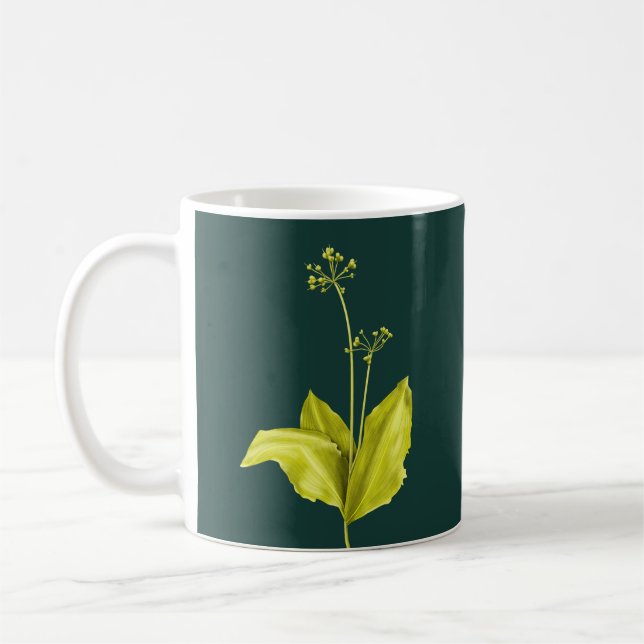 Caneca De Café Grelha de Alho Selvagem de Planta Verde (Esquerda)
