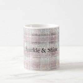 Caneca De Café Grelha de Xadrezes Rosa Girassol