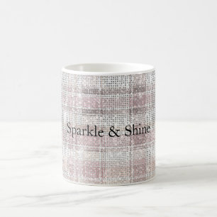 Caneca De Café Grelha de Xadrezes Rosa Girassol