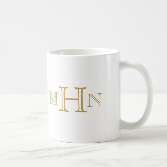Caneca De Café Grelha Gótica | Mug | Dourado em branco (Direita)