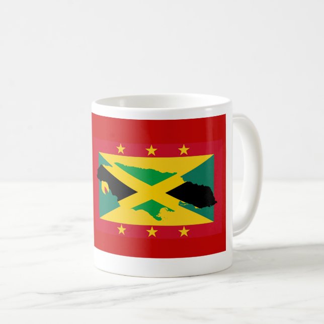 Caneca De Café GRENADA JAMAICA FLAG Patrimônio Cristão Duplo (Frente Esquerda)