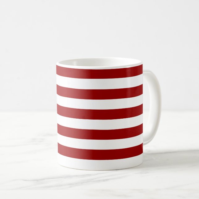 Caneca De Café Greve Vermelha e Branca de Crimson (Frente Esquerda)