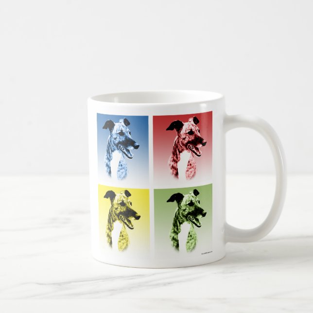 Caneca De Café Greyhound (Brindle) Pop Art (Direita)