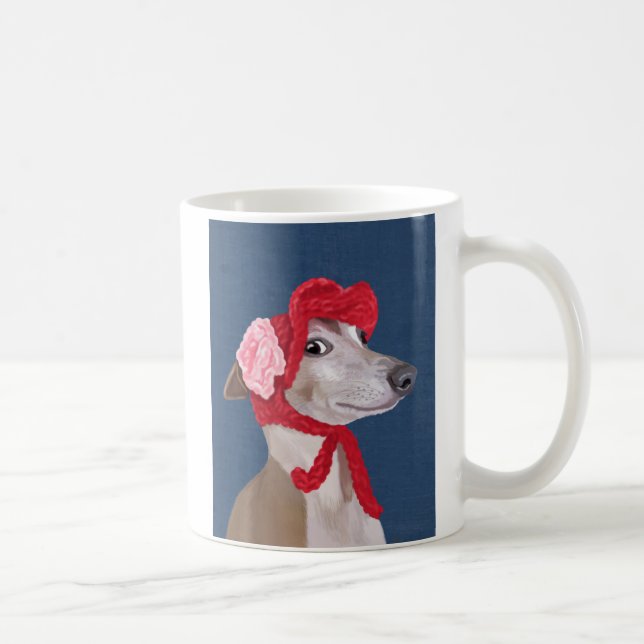 Caneca De Café Greyhound com Red Wooly Hat (Direita)