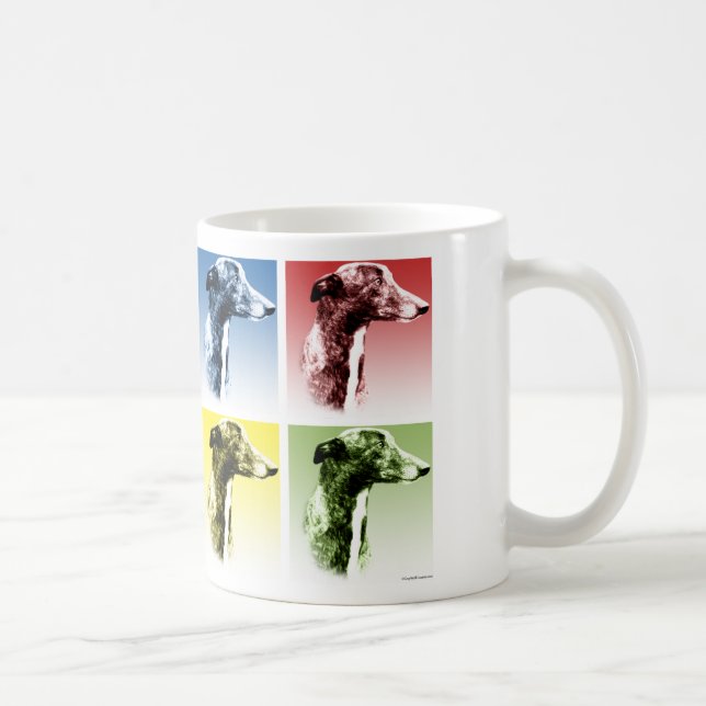 Caneca De Café Greyhound Pop Art (Direita)