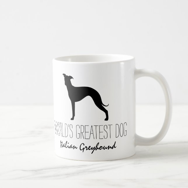 Caneca De Café Greyhound Silhouette Maior Cão do Mundo (Direita)