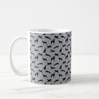 Caneca De Café Greyhound Silhouettes Black na Cinza
