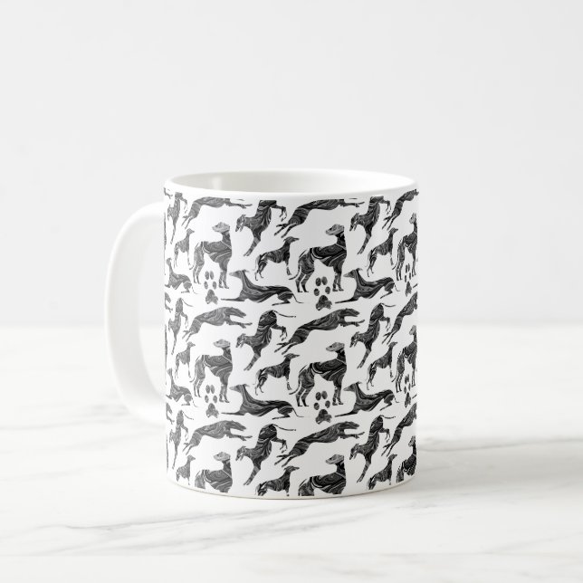 Caneca De Café Greyt Greyhound Marble Silhouettes (Frente Esquerda)