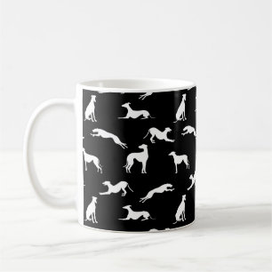 Caneca De Café Greyt Greyhound Silhouettes - Branco em Preto