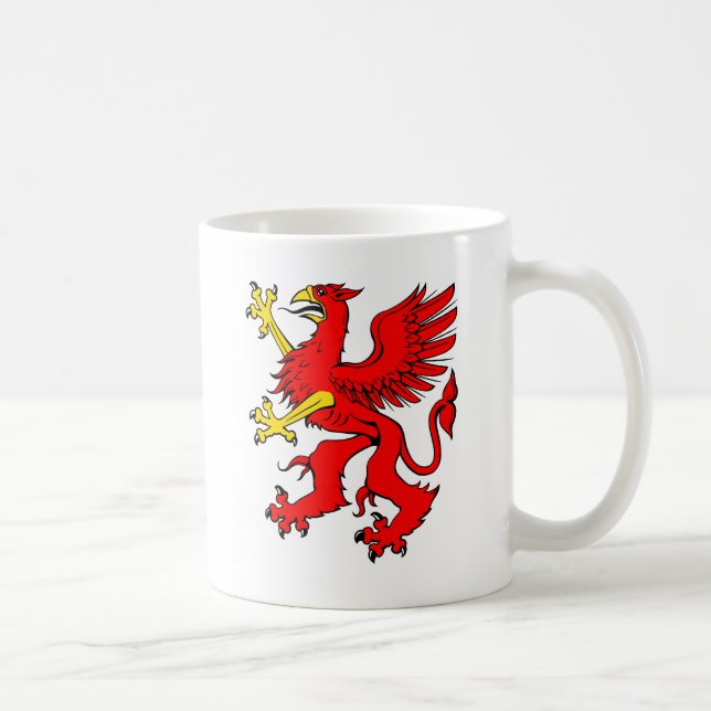 Caneca De Café Grifo vermelho/Griffon/Gryphon (Direita)