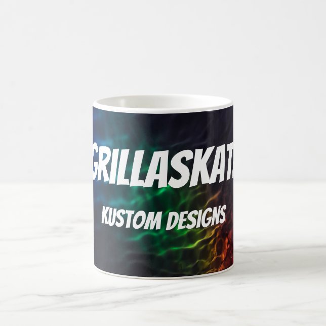 Caneca De Café GrillaSkate Kustom Design 001B Ripples Mug (Centro)