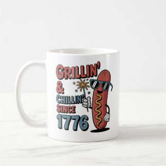 Caneca De Café Grillin’ & Chillin" 4 de julho Mug
