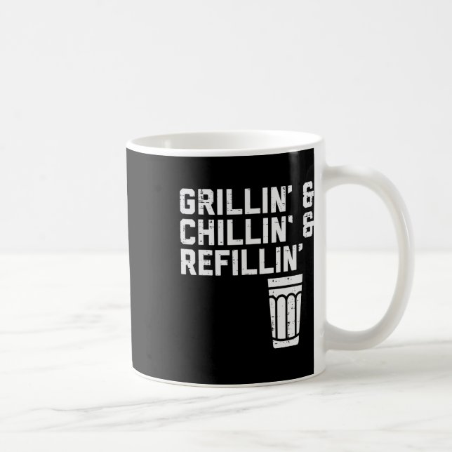 Caneca De Café Grillin Chillin Refillin Funny Bbq Grill Drinking  (Direita)