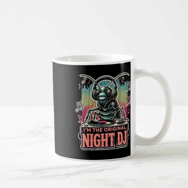 Caneca De Café Grilo Divertido Eu Sou O Dj Da Noite Original (Direita)